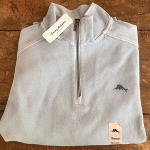 BRAND NEW W/ TAGS: Tommy Bahama Light Blue Half Zip